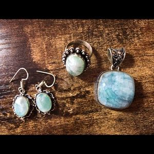 Rainbow Moonstone Jewelry Set